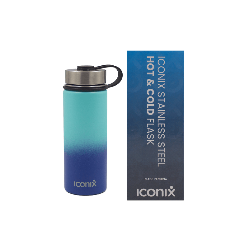 Iconix Blue Ombre Stainless Steel Hot and Cold Flask - Stainless Steel Lid Stainless Steel Flasks Iconix 