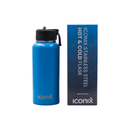 Iconix Blue Stainless Steel Hot and Cold Flask - Straw Lid Bottles and Flasks Iconix 