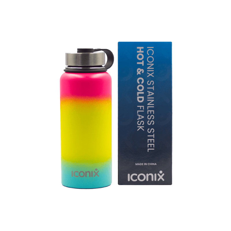 Iconix Coral and Blue Stainless Steel Hot and Cold Flask - Stainless Steel Lid Bottles and Flasks Iconix 