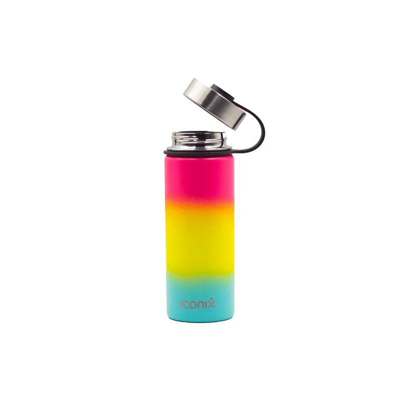 Iconix Coral and Blue Stainless Steel Hot and Cold Flask - Stainless Steel Lid Stainless Steel Flasks Iconix 540ml 