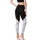 Iconix Ladies Black and White Floral Figure Yoga Leggings | HK219 Leggings Iconix 