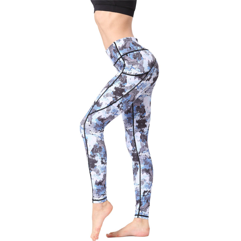 Iconix Ladies Blue Mirage Yoga Leggings with Pocket | HK239 Leggings Iconix 