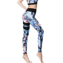 Iconix Ladies Blue Tropical Yoga Leggings Leggings Iconix 