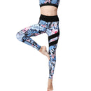 Iconix Ladies Blue Tropical Yoga Leggings Leggings Iconix 