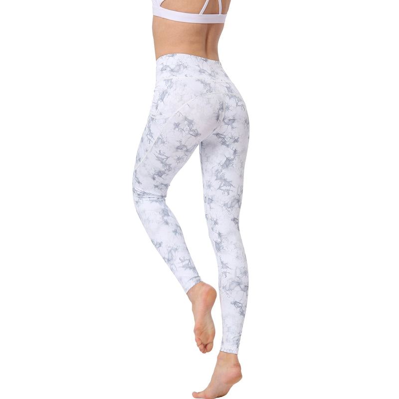Iconix Ladies Pearly White Yoga Leggings with Pocket | HK238 Leggings Iconix 