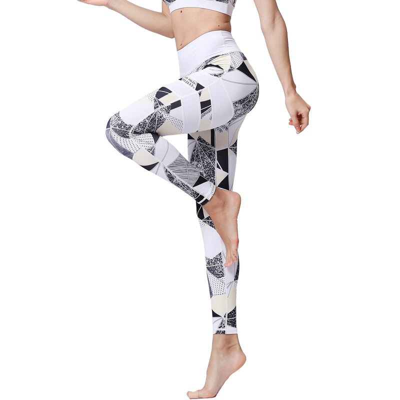 Iconix Ladies White and Grey Prism Yoga Leggings Leggings Iconix 