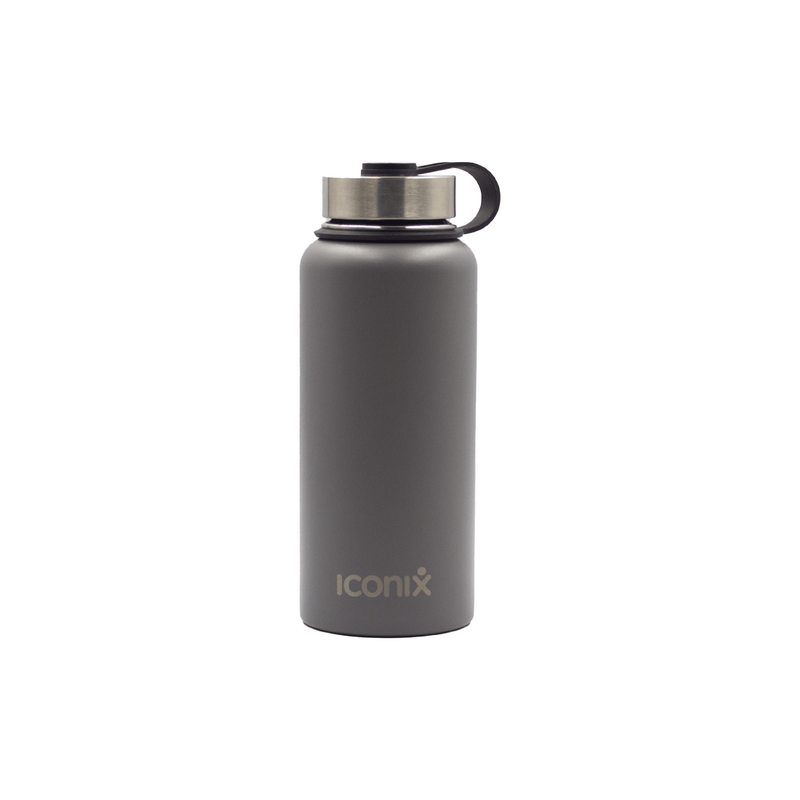 Iconix Metallic Grey Stainless Steel Hot and Cold Flask - Stainless Steel Lid Bottles and Flasks Iconix 