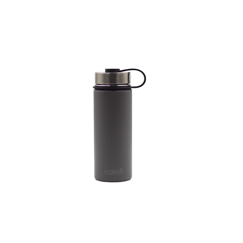 Iconix Metallic Grey Stainless Steel Hot and Cold Flask - Stainless Steel Lid Stainless Steel Flasks Iconix 