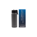 Iconix Metallic Grey Stainless Steel Hot and Cold Flask - Straw Lid Stainless Steel Flasks Iconix 