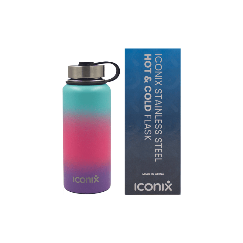 Iconix Mint and Purple Stainless Steel Hot and Cold Flask - Stainless Steel Lid Stainless Steel Flasks Iconix 