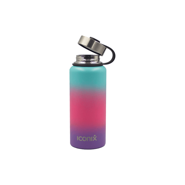 Iconix Mint and Purple Stainless Steel Hot and Cold Flask - Stainless Steel Lid Stainless Steel Flasks Iconix 960ml 
