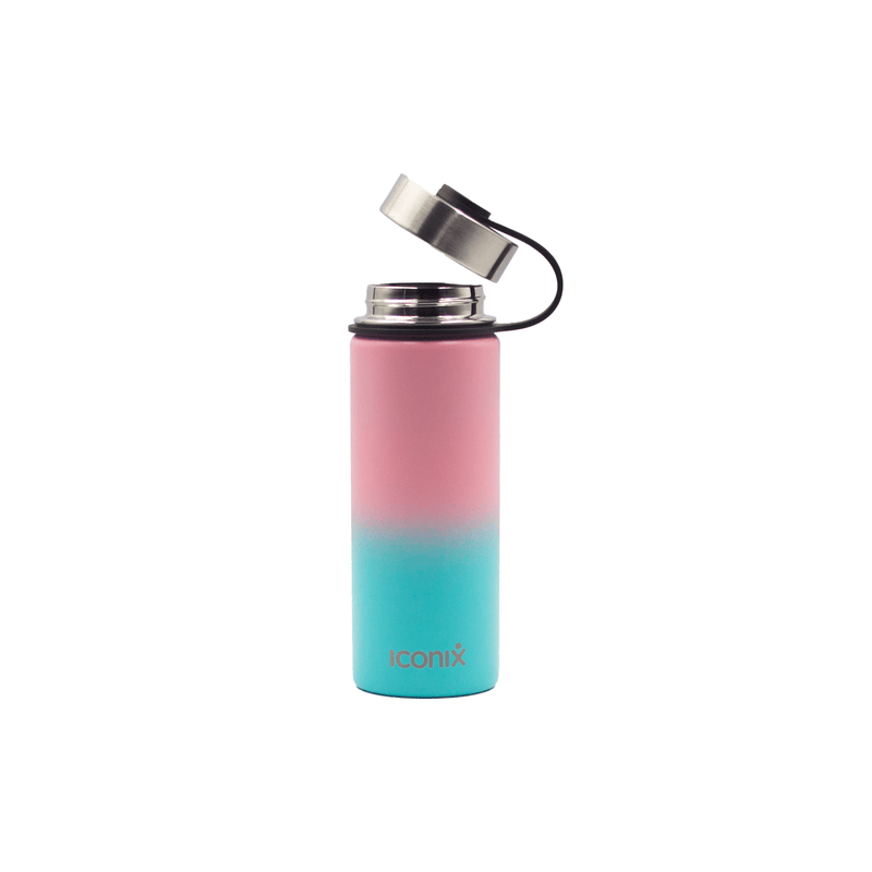 Iconix Pink and Blue Stainless Steel Hot and Cold Flask - Stainless Steel Lid Stainless Steel Flasks Iconix 540ml 