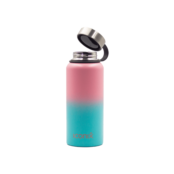 Iconix Pink and Blue Stainless Steel Hot and Cold Flask - Stainless Steel Lid Stainless Steel Flasks Iconix 960ml 