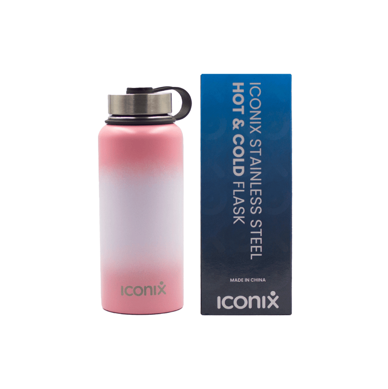 Iconix Pink Ombre Stainless Steel Hot and Cold Flask - Stainless Steel Lid Bottles and Flasks Iconix 
