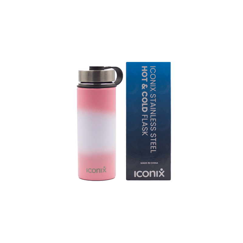 Iconix Pink Ombre Stainless Steel Hot and Cold Flask - Stainless Steel Lid Stainless Steel Flasks Iconix 