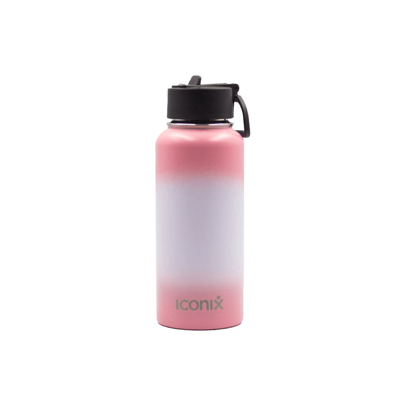 Iconix Pink Ombre Stainless Steel Hot and Cold Flask - Straw Lid Bottles and Flasks Iconix 