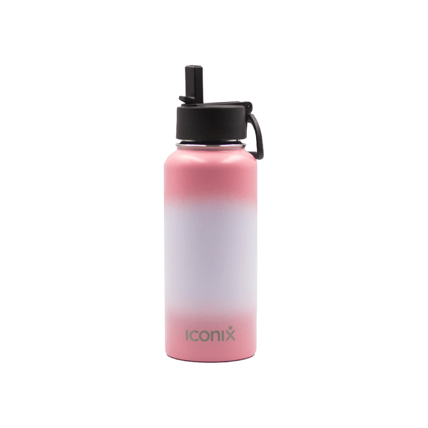 Iconix Pink Ombre Stainless Steel Hot and Cold Flask - Straw Lid Bottles and Flasks Iconix 