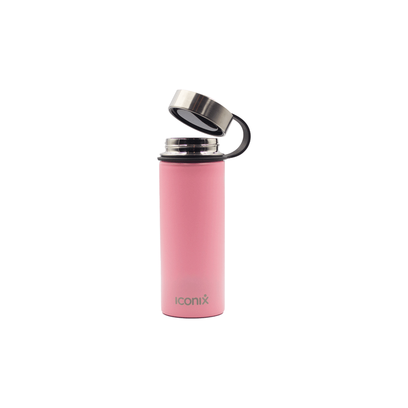 Iconix Pink Stainless Steel Hot and Cold Flask - Stainless Steel Lid Stainless Steel Flasks Iconix 540ml 