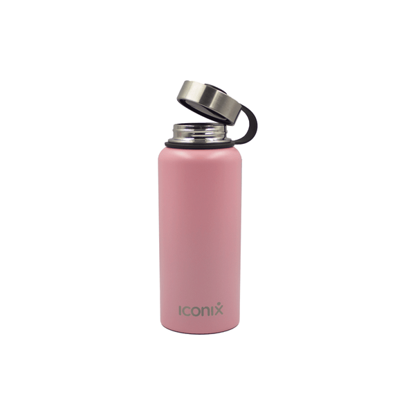 Iconix Pink Stainless Steel Hot and Cold Flask - Stainless Steel Lid Stainless Steel Flasks Iconix 960ml 