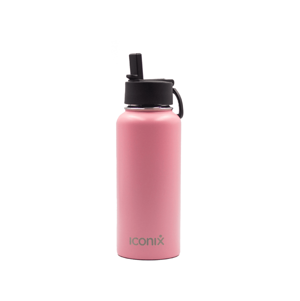Iconix Pink Stainless Steel Hot and Cold Flask - Straw Lid Bottles and Flasks Iconix 