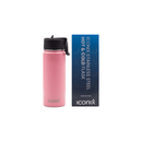 Iconix Pink Stainless Steel Hot and Cold Flask - Straw Lid Stainless Steel Flasks Iconix 