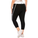 Iconix Plus Size Ladies Black Stripe Leggings Plus Size Leggings Iconix 