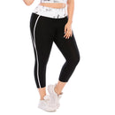 Iconix Plus Size Ladies Black Stripe Leggings Plus Size Leggings Iconix 