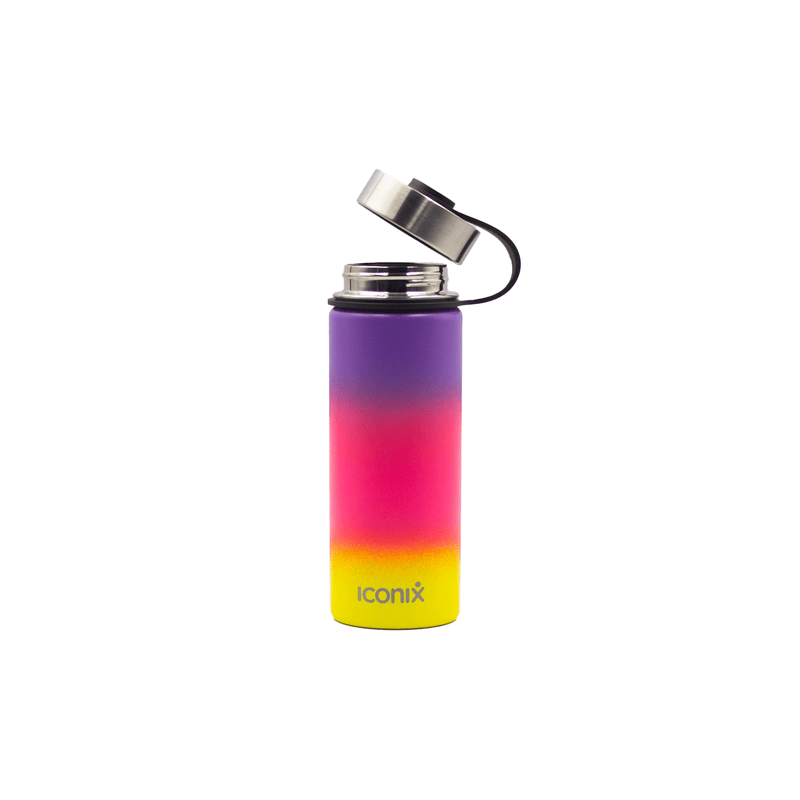 Iconix Purple and Yellow Stainless Steel Hot and Cold Flask - Stainless Steel Lid Stainless Steel Flasks Iconix 540ml 