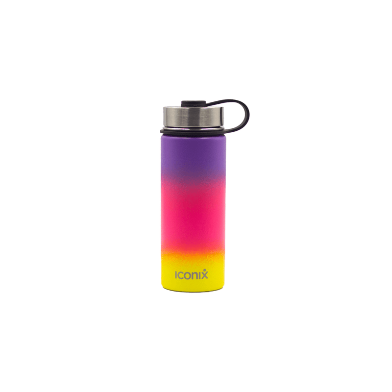 Iconix Purple and Yellow Stainless Steel Hot and Cold Flask - Stainless Steel Lid Stainless Steel Flasks Iconix 