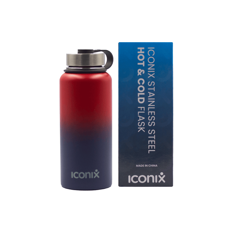 Iconix Red and Blue Stainless Steel Hot and Cold Flask - Stainless Steel Lid Bottles and Flasks Iconix 