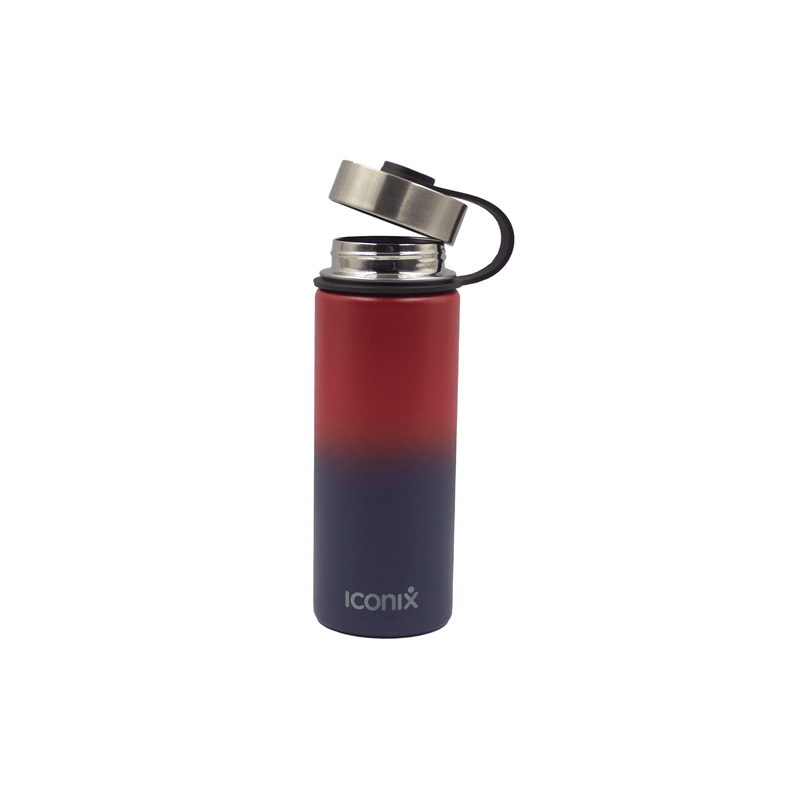Iconix Red and Blue Stainless Steel Hot and Cold Flask - Stainless Steel Lid Bottles and Flasks Iconix 540ml 