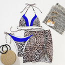 Iconix Sexy Two-Tone Leopard Print Bikini - Blue Bikinis Iconix 