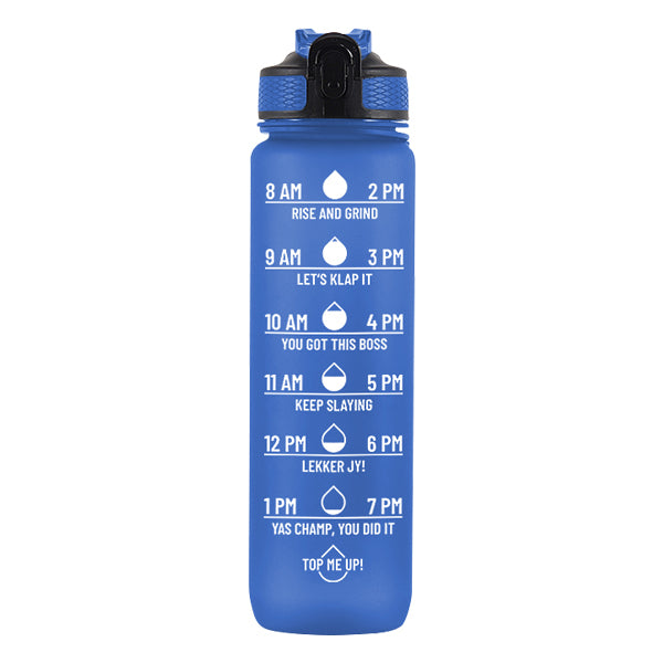 Iconix South African Motivational Time Marker Water Bottle – Blue Water Bottle Iconix 