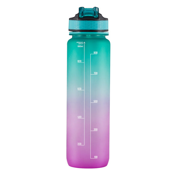 Iconix South African Motivational Time Marker Water Bottle – Turquoise & Pink Water Bottle Iconix 