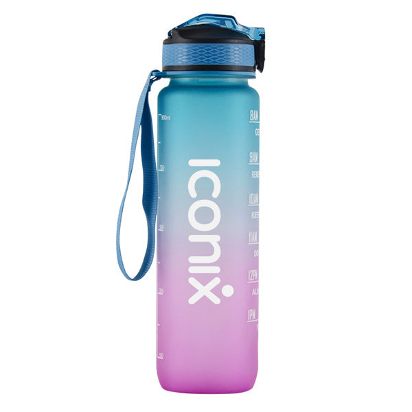 Iconix The Classic Motivational Time Marker Water Bottle – Blue and Purple water bottle Iconix 