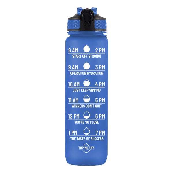 Iconix The Classic Motivational Time Marker Water Bottle – Blue