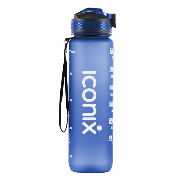 Iconix The Classic Motivational Time Marker Water Bottle – Blue water bottle Iconix 