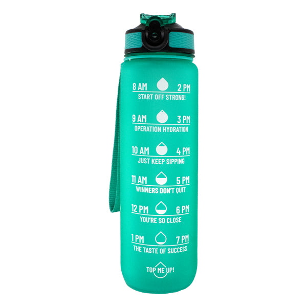 Iconix The Classic Motivational Time Marker Water Bottle – Green Water Bottles Iconix 