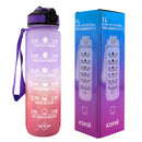 Iconix The Classic Motivational Time Marker Water Bottle – Pink and Purple Water Bottles Iconix 