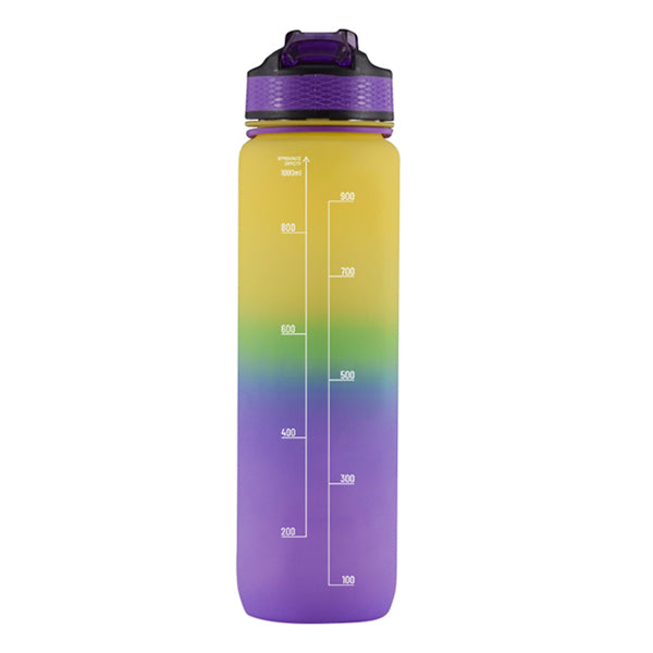 Iconix The Classic Motivational Time Marker Water Bottle – Yellow and Purple water bottle Iconix 