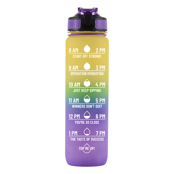 Iconix The Classic Motivational Time Marker Water Bottle – Yellow and