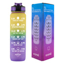 Iconix The Classic Motivational Time Marker Water Bottle – Yellow and Purple water bottle Iconix 