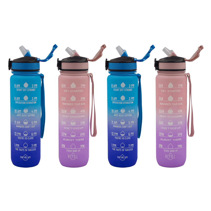 Iconix The Original Motivational Time Marker Water Bottle - Pink and Purple Motivational Water Bottles Iconix 