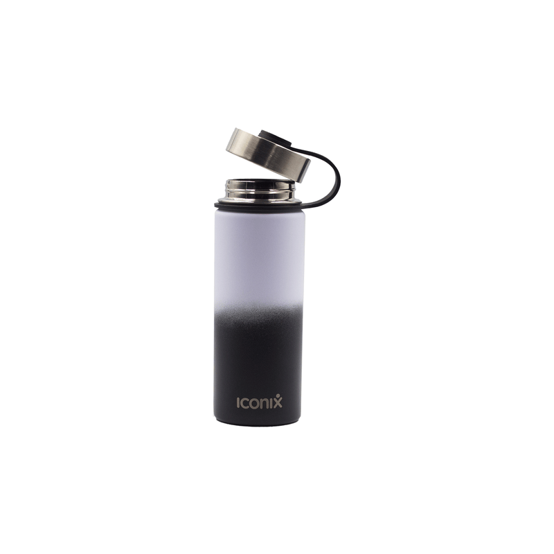 Iconix White and Black Stainless Steel Hot and Cold Flask - Stainless Steel Lid Stainless Steel Flasks Iconix 540ml 