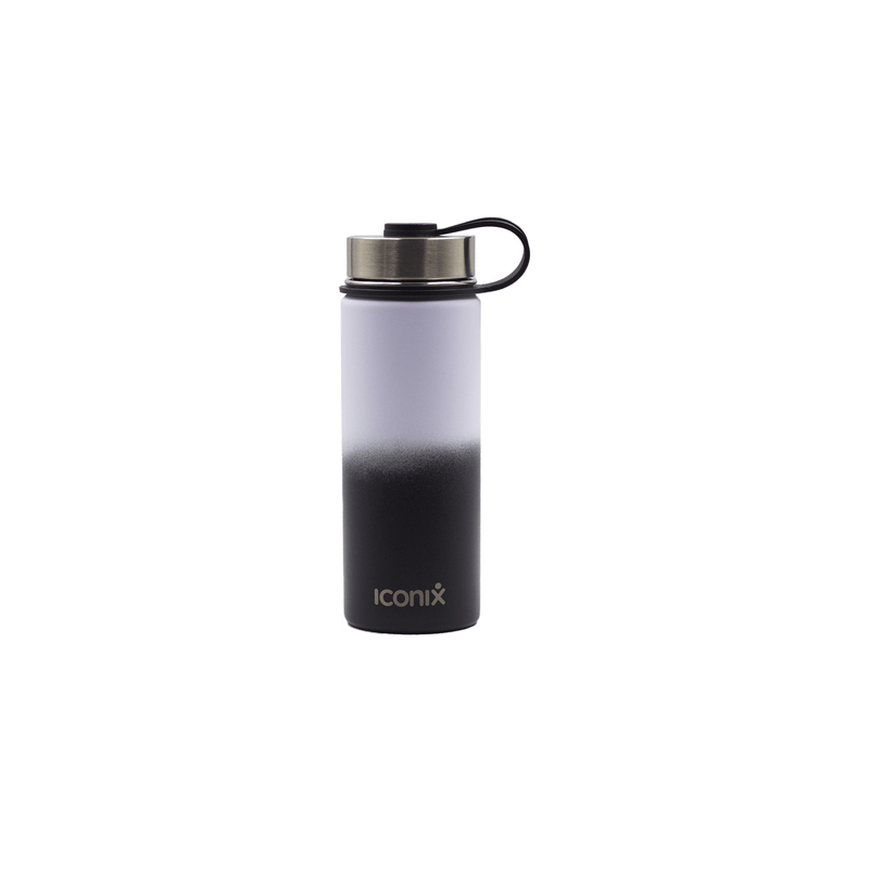 Iconix White and Black Stainless Steel Hot and Cold Flask - Stainless Steel Lid Stainless Steel Flasks Iconix 