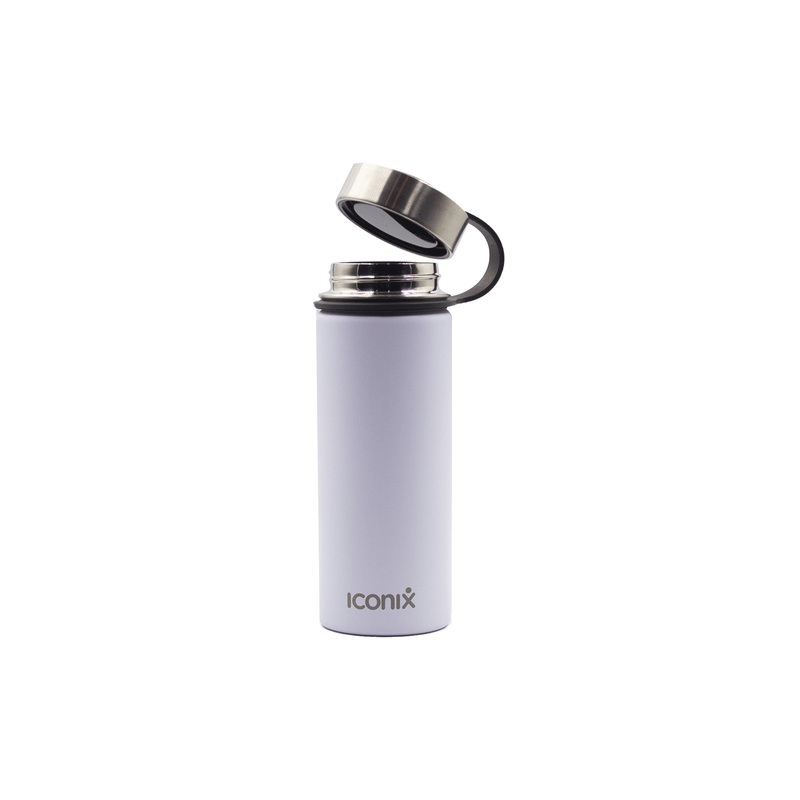 Iconix White Stainless Steel Hot and Cold Flask - Stainless Steel Lid Stainless Steel Flasks Iconix 540ml 