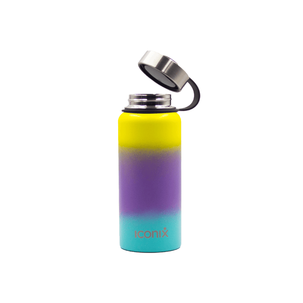 Iconix Yellow and Blue Stainless Steel Hot and Cold Flask - Stainless Steel Lid Bottles and Flasks Iconix 