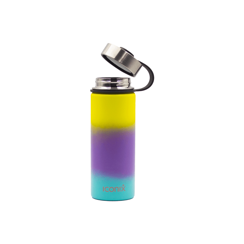 Iconix Yellow and Blue Stainless Steel Hot and Cold Flask - Stainless Steel Lid Stainless Steel Flasks Iconix 540ml 