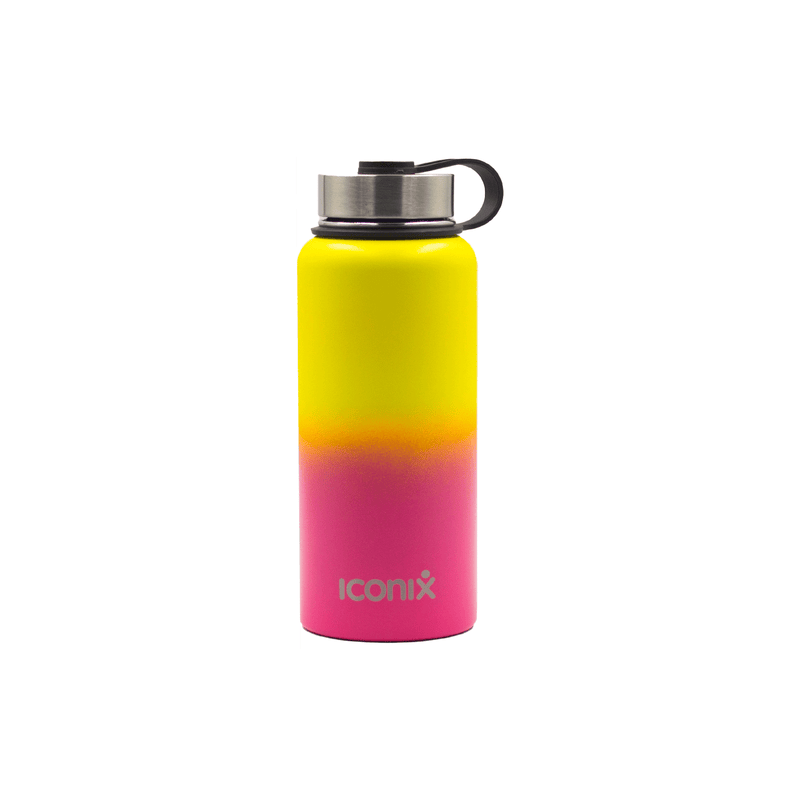 Iconix Yellow and Pink Stainless Steel Hot and Cold Flask - Stainless Steel Lid Bottles and Flasks Iconix 