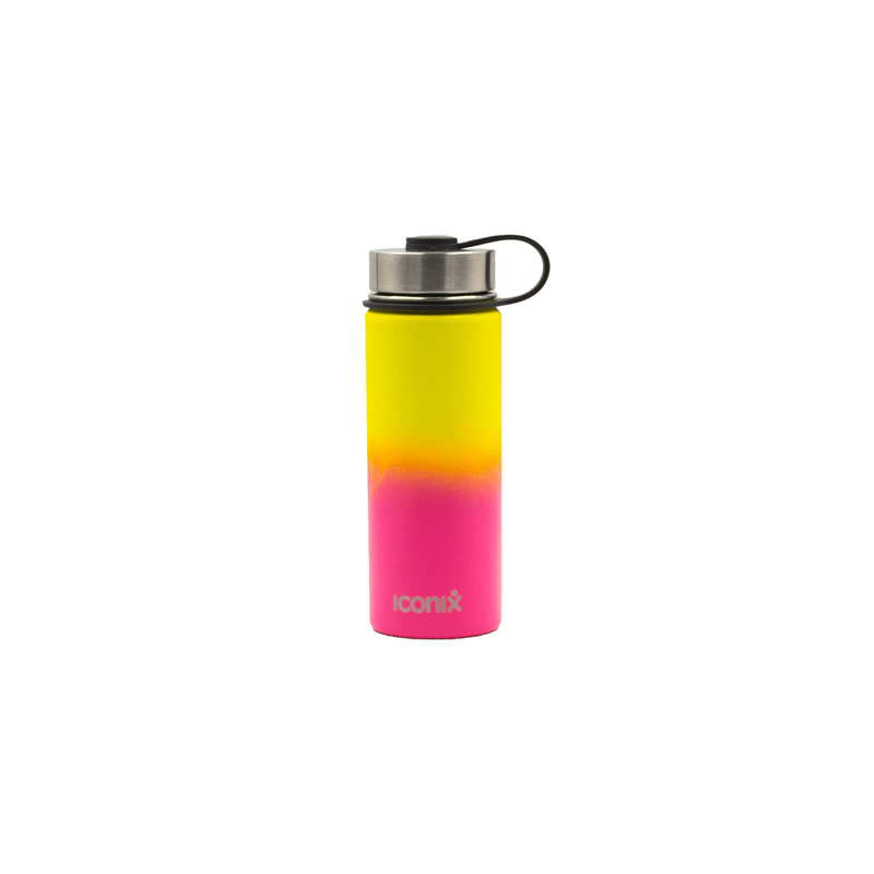 Iconix Yellow and Pink Stainless Steel Hot and Cold Flask - Stainless Steel Lid Stainless Steel Flasks Iconix 